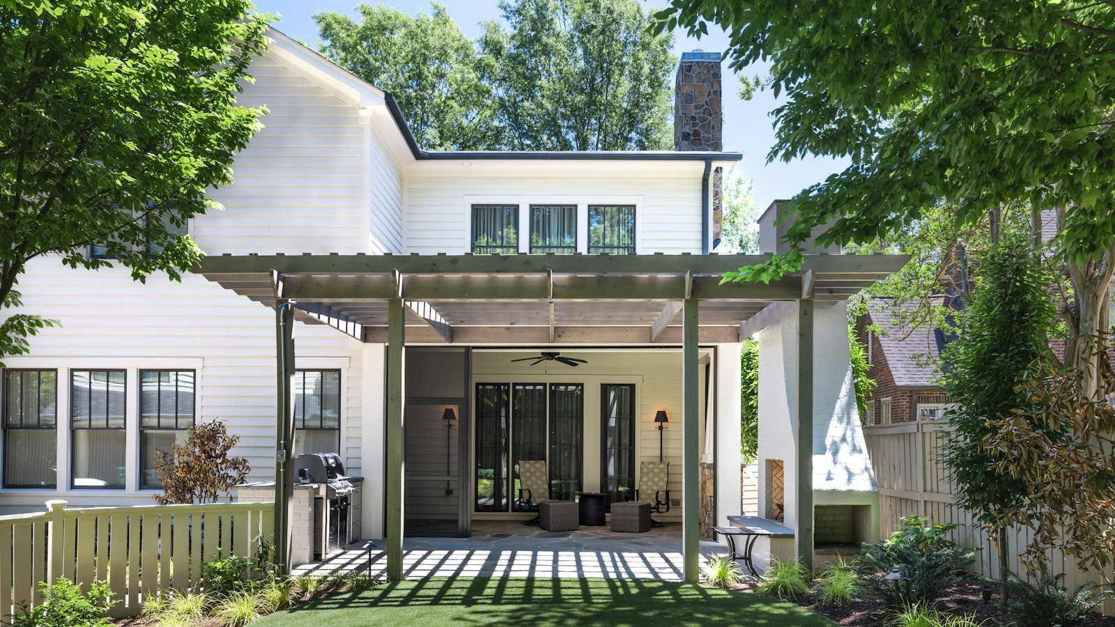 Illustrative detached home with a patio and garden